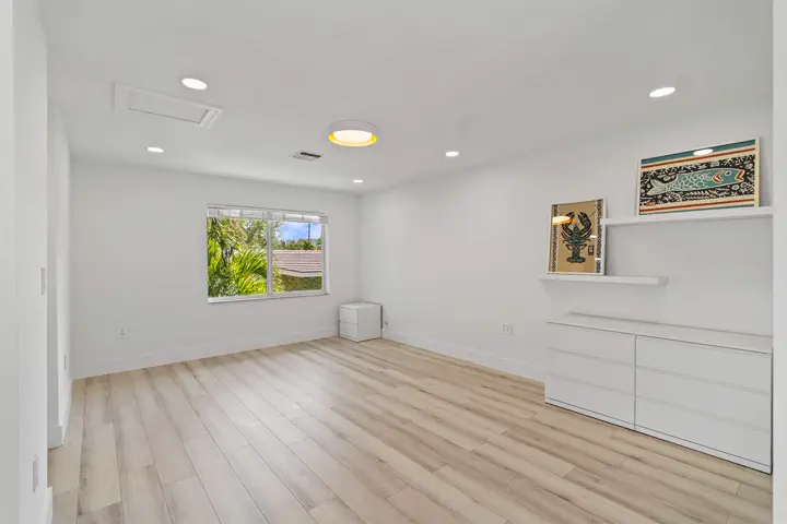 Light-filled room with wood floors