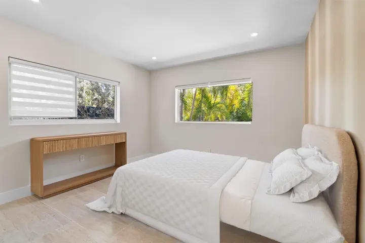 Primary bedroom with garden view