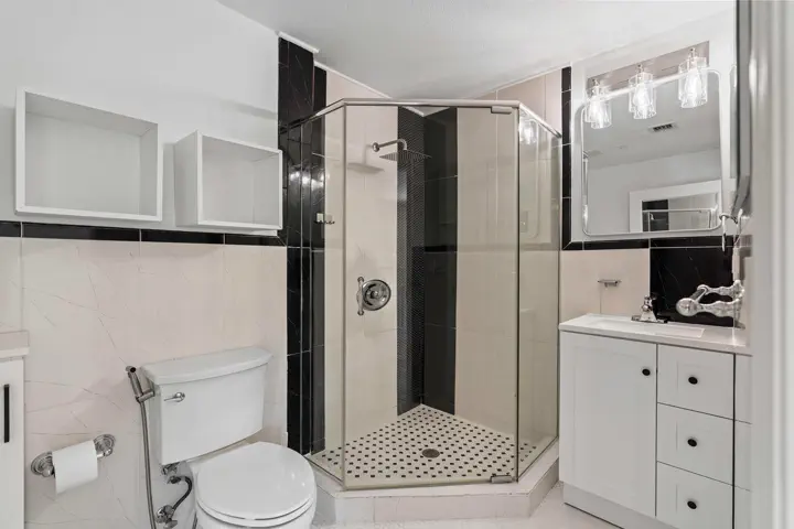 Bathroom with glass shower